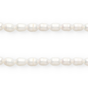 Perle di acqua dolce imperfette chicco di riso 7x6mm bianco naturale