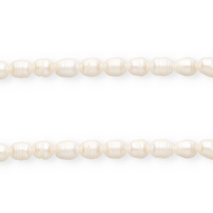 Perle di acqua dolce imperfette chicco di riso 10x9mm bianco naturale