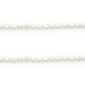 Perle di acqua dolce imperfette pepita tonda 6-7x5mm bianco naturale