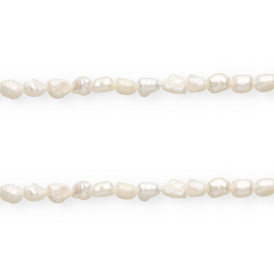 Perle di acqua dolce imperfette pepita ovale 7x5-6mm bianco naturale