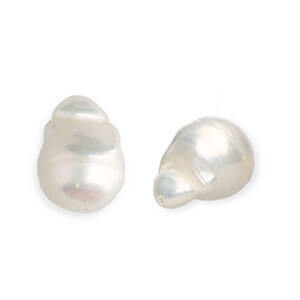 Perle di acqua dolce imperfette di alta lucentezza goccia bianco naturale