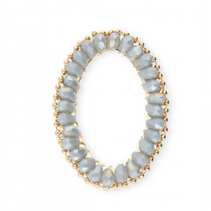 Ciondoli sfaccettati ovale blu grigio AB-oro
