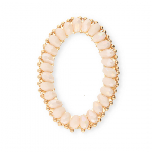 Ciondoli sfaccettati ovale rosa nude AB-oro