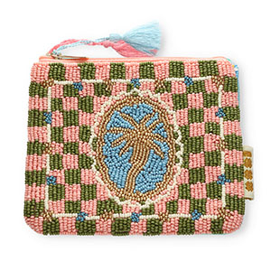 BY31&reg; Pochette palma oro-blu chiaro-rosa chiaro-verde oliva-biancastro