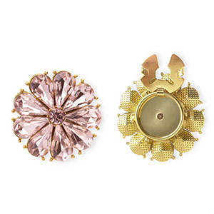Copri bottoni fiore sfaccettate sfaccettate oro-rosa