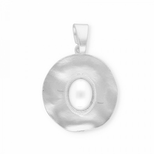 Ciondoli accattivanti rotondi con perla ovale di imitazione Argento-bianco