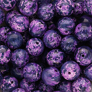Perline di vetro 12mm viola multicolore