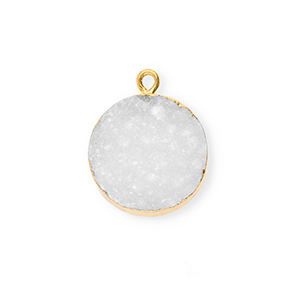 Ciondoli in pietra naturale Quarzo tonda bianco-oro