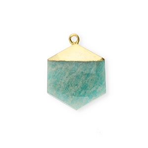 Ciondoli in pietra naturale Feldspato esagono verde-bianco-oro