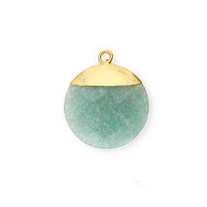 Ciondoli in pietra naturale Feldspato tonda verde-bianco-oro