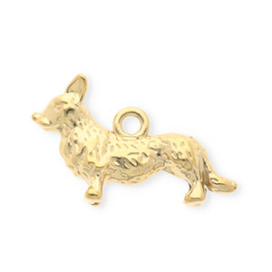 Ciondoli in acciaio inossidabile cane oro