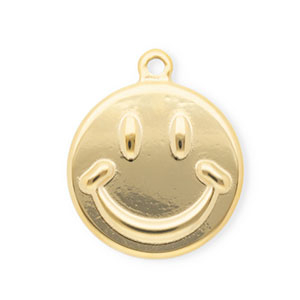 Ciondoli in acciaio inossidabile smiley oro