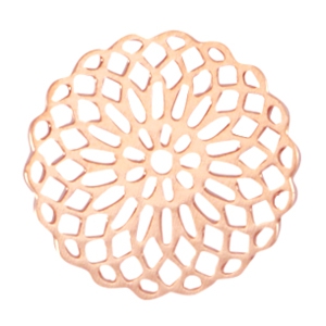 Distanziatore in stile boh&eacute;mien 15 mm rotondo oro rosa