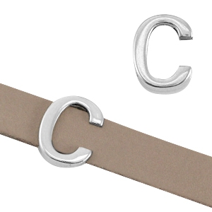 Passante di metallo DQ &Oslash;10,3x2,3 mm a forma di lettera C argento antico (privo di nichel)