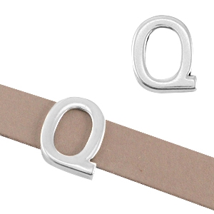 Passante di metallo DQ &Oslash;10,3x2,3 mm a forma di lettera Q argento antico (privo di nichel)