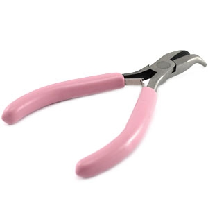 Pinza punta tonda appuntita curva rosa
