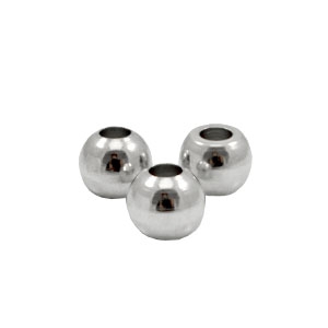 Perline di metallo TQ 6 mm. argento antico
