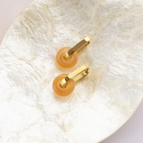 Eleganti orecchini e ciondoli con perline di pietra naturale a rondelles