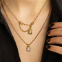 Gioielli minimal con ciondoli in acciaio inox con strass 