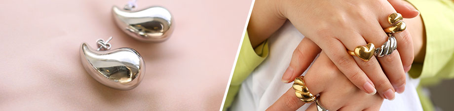 Nuova linea di orecchini e anelli in acciaio inossidabile Nuova linea di orecchini e anelli in acciaio inossidabile