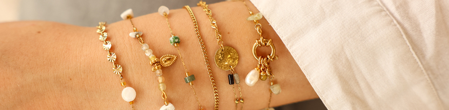 Componenti di catena a rolò in acciaio inox con pietre Componenti di catena a rolò in acciaio inox con pietre