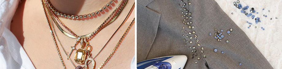 Nuova serie di pietre strass Hotfix e catena di strass