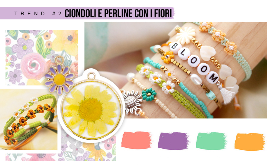 CIONDOLI E PERLINE CON I FIORI